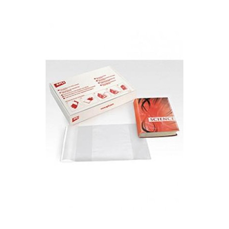(12280) APLI FORRO DE LIBROS CON SOLAPA AJUSTABLE 290MM PVC 130 MICRAS CAJA 100 UD