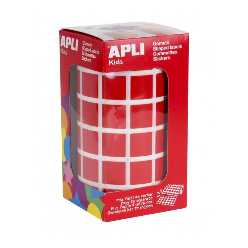 (12477) APLI GOMETS CUADRADOS 15MM ROLLO ROJO -ROLLO 2832 UNIDADES- (12477) APLI GOMETS CUADRADOS 15MM ROLLO ROJO -ROLLO 2832 UNIDADES-