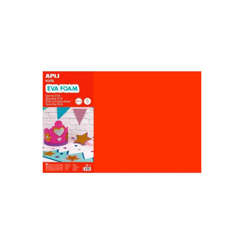 (12756) APLI GOMA EVA 40X60CM GROSOR 2MM ROJO PACK 5 UD (12756) APLI GOMA EVA 40X60CM GROSOR 2MM ROJO PACK 5 UD