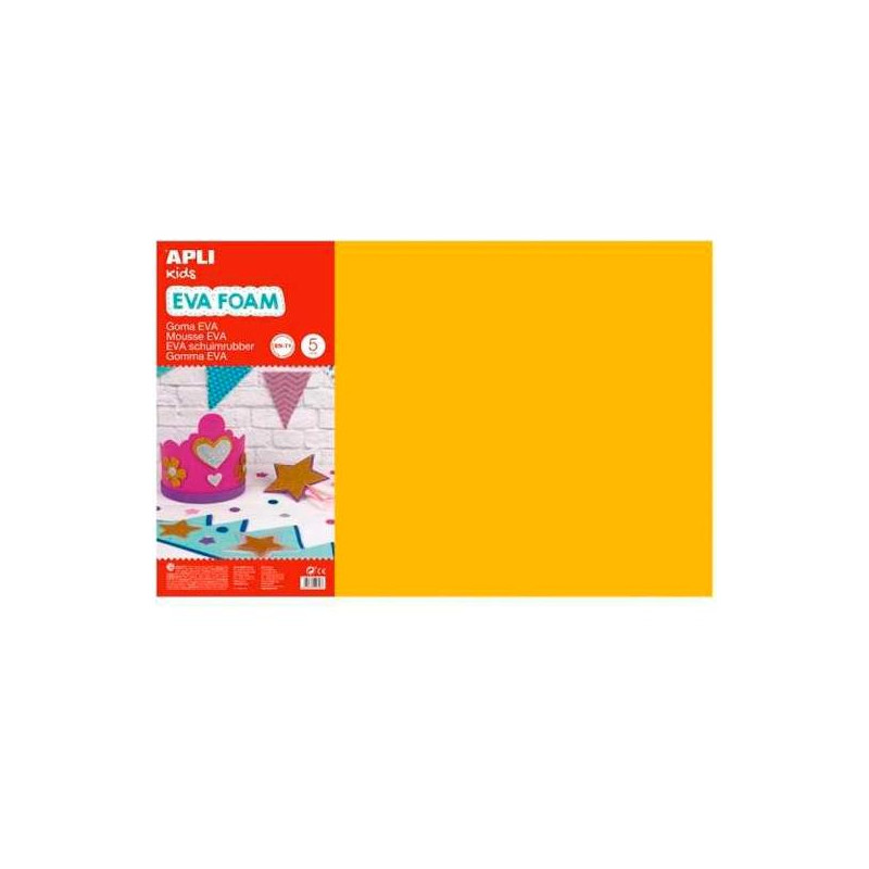 (12758) APLI GOMA EVA 40X60CM GROSOR 2MM NARANJA PACK 5 UD (12758) APLI GOMA EVA 40X60CM GROSOR 2MM NARANJA PACK 5 UD