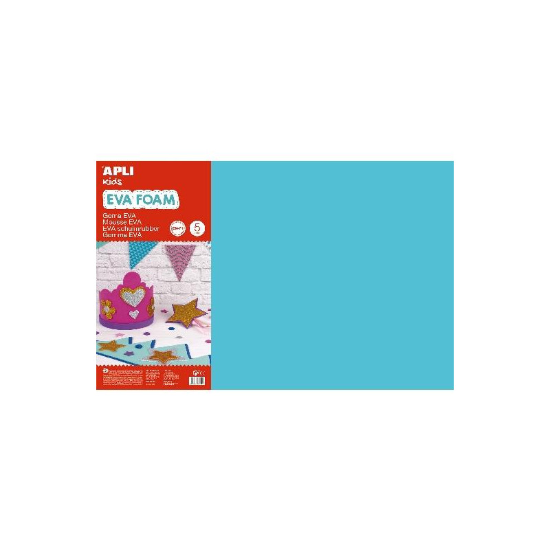 (12764) APLI GOMA EVA 40X60CM GROSOR 2MM PAZUL CLARO PACK 5 UD (12764) APLI GOMA EVA 40X60CM GROSOR 2MM PAZUL CLARO PACK 5 UD