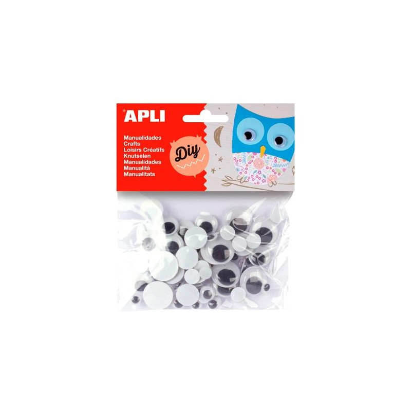 (13058) APLI OJOS MÓVILES NEGROS REDONDOS SIN ADHESIVO TAMAÑOS SURTIDOS -BOLSA 75U- (13058) APLI OJOS MÓVILES NEGROS REDONDOS SIN ADHESIVO TAMAÑOS SURTIDOS -BOLSA 75U-