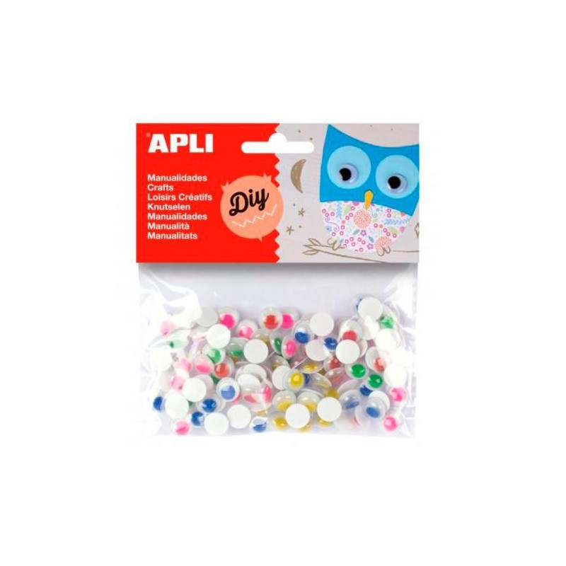 (13266) APLI OJOS MÓVILES PUPILA COLOR REDONDOS ADHESIVOS SURTIDO BOLSA -100U- (13266) APLI OJOS MÓVILES PUPILA COLOR REDONDOS ADHESIVOS SURTIDO BOLSA -100U-