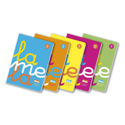 (06A4P03) LAMELA LIBRETA GRAPADA 50H A4 90GR CUADROVÍA 3MM CUBIERTA PP C/SURTIDOS