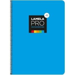 (7FTE103A) LAMELA CUADERNO ESPIRAL 100H FOLIO 90GR CUADROVÍA 3MM C/MARGEN CUBIERTA EXTRADURA AZUL -PAQUETE 5U-