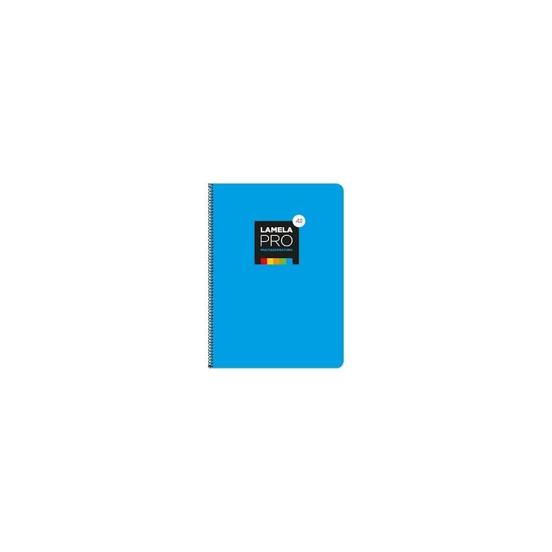 (7FTE103A) LAMELA CUADERNO ESPIRAL 100H FOLIO 90GR CUADROVÍA 3MM C/MARGEN CUBIERTA EXTRADURA AZUL -PAQUETE 5U-