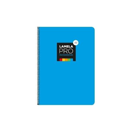 (7FTE103A) LAMELA CUADERNO ESPIRAL 100H FOLIO 90GR CUADROVÍA 3MM C/MARGEN CUBIERTA EXTRADURA AZUL -PAQUETE 5U-