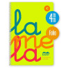 (7FTP004A) LAMELA CUADERNO ESPIRAL 80H FOLIO 90GR CUADRÍCULA 4MM C/ MARGEN CUBIERTA PP AMARILLO