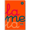 (7FTP005N) LAMELA CUADERNO ESPIRAL 80H FOLIO 90GR CUADROVÍA 5MM C/MARGEN CUBIERTA PP NARANJA FLUORESCENTE