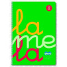 (7FTP005V) LAMELA CUADERNO ESPIRAL 80H FOLIO 90GR CUADROVÍA 5MM C/MARGEN CUBIERTA PP VERDE FLUORESCENTE