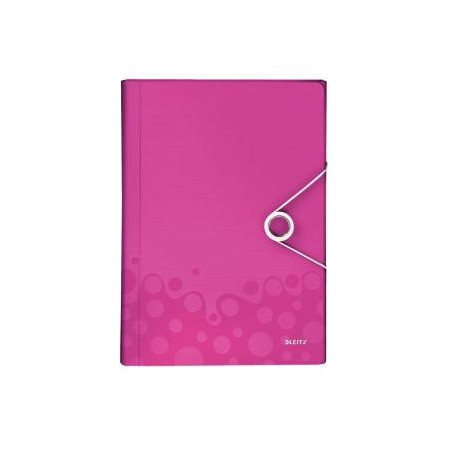 (45890023) LEITZ CARPETA ACORDEÓN WOW PP 6 SEPARADORES A4 FUCSIA