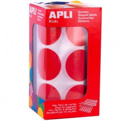 (17863) APLI GOMETS REDONDOS 33MM ROLLO ROJO -ROLLO 708 UNIDADES-