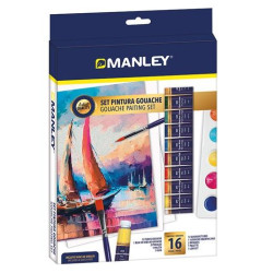 (MGH00100) MANLEY SET PINTURA GOUACHE SET 16 PIEZAS C/SURTIDOS