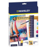 (MGH00100) MANLEY SET PINTURA GOUACHE SET 16 PIEZAS C/SURTIDOS