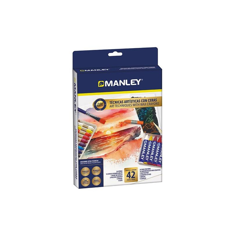 (MNC00110) MANLEY SET DE TÉCNICAS ARTÍSTICAS CON CERAS CAJA 42 PIEZAS C/SURTIDOS (MNC00110) MANLEY SET DE TÉCNICAS ARTÍSTICAS CON CERAS CAJA 42 PIEZAS C/SURTIDOS