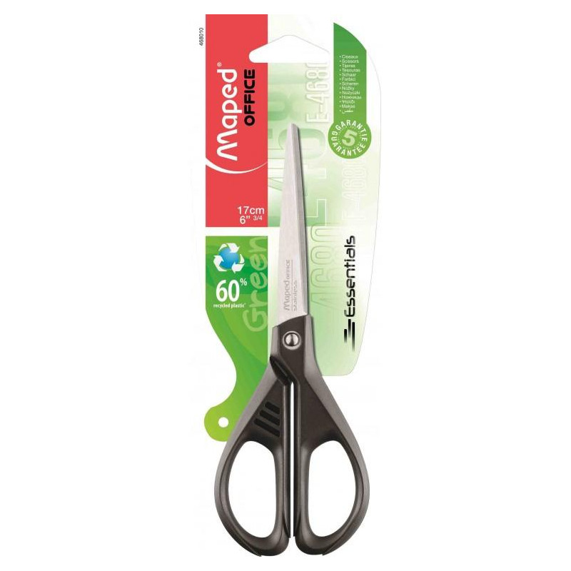 (468010) MAPED TIJERAS ESSENTIALS GREEN E4680 AMBIDIESTROS 17CM SIMÉTRICAS NEGRO (468010) MAPED TIJERAS ESSENTIALS GREEN E4680 AMBIDIESTROS 17CM SIMÉTRICAS NEGRO