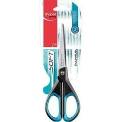 (468210) MAPED TIJERAS ESSENTIALS SOFT E4682 AMBIDIESTROS 17CM SIMÉTRICAS AZUL/NEGRO