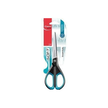 (468210) MAPED TIJERAS ESSENTIALS SOFT E4682 AMBIDIESTROS 17CM SIMÉTRICAS AZUL/NEGRO