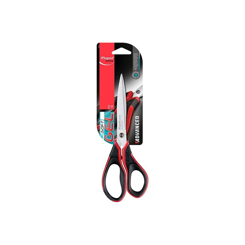 (499210) MAPED TIJERAS MULTIUSOS ADVANCED SOFT GEL 21CM ASIMÉTRICAS MANGO NEGRO/ROJO -BLISTER- (499210) MAPED TIJERAS MULTIUSOS ADVANCED SOFT GEL 21CM ASIMÉTRICAS MANGO NEGRO/ROJO -BLISTER-