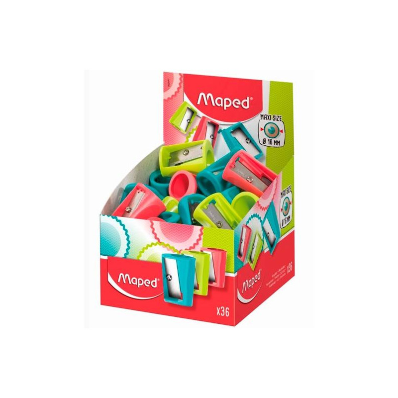 (062911) MAPED SACAPUNTAS VIVO MAXI 1 AGUJERO C/SURTIDOS EXPOSITOR 30 UD (062911) MAPED SACAPUNTAS VIVO MAXI 1 AGUJERO C/SURTIDOS EXPOSITOR 30 UD