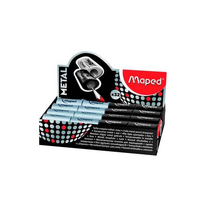 (534019) MAPED AFILALÁPICES SATELLITE 1 AGUJERO PLATA/NEGRO SURTIDOS EXPOSITOR 32U (534019) MAPED AFILALÁPICES SATELLITE 1 AGUJERO PLATA/NEGRO SURTIDOS EXPOSITOR 32U