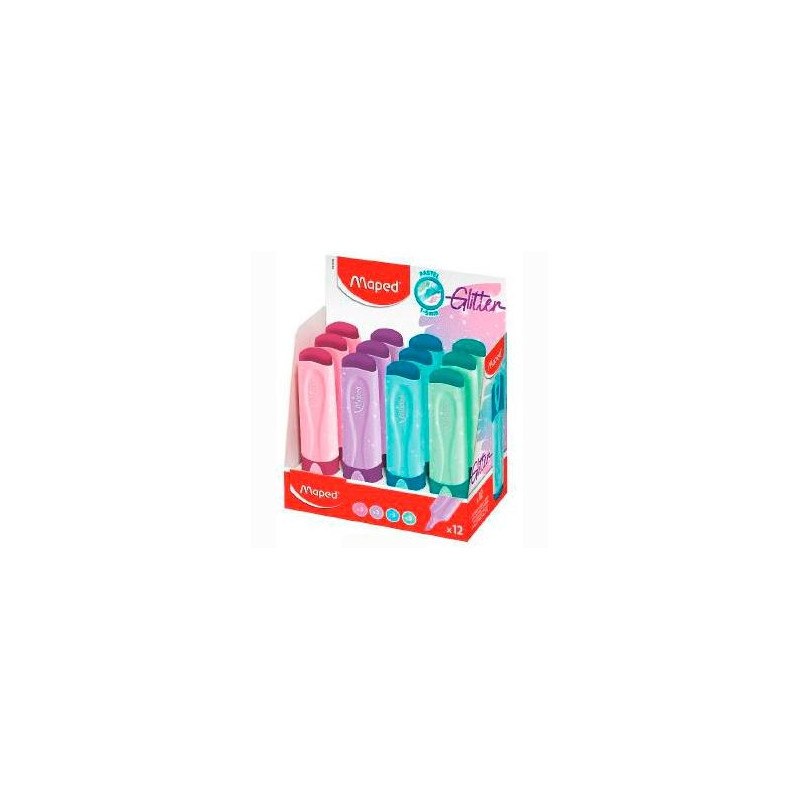 (742038) MAPED MARCADOR FLUORESCENTE FLUOR´PEPS GLITTER C/SURTIDOS EXPOSITOR 12 UD (742038) MAPED MARCADOR FLUORESCENTE FLUOR´PEPS GLITTER C/SURTIDOS EXPOSITOR 12 UD