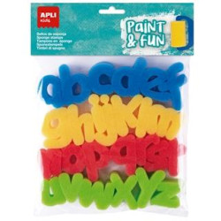 (19412) APLI SELLOS PAINT&FUN ESPONJA ABC BOLSA DE 26 C/SURTIDOS