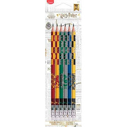 (851701) MAPED LÁPICES DE GRAFITO HARRY POTTER HB C/GOMA DECORADOS ESTUCHE DE 6 C/SURTIDOS