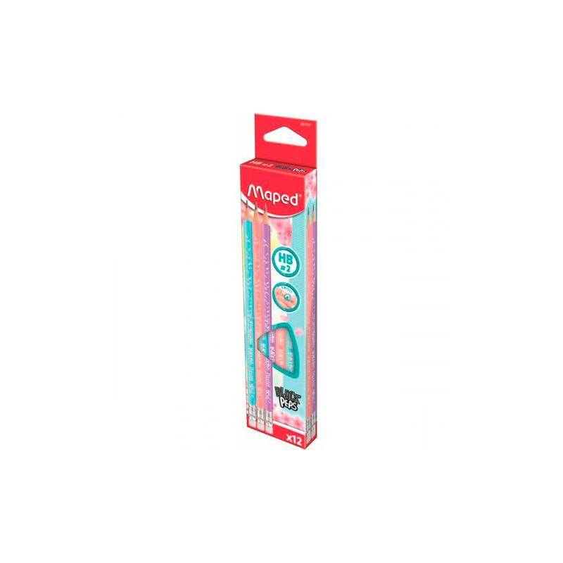 (851730) MAPED LÁPIZ DE GRAFITO HB CON GOMA C/SURTIDOS PASTEL ESTUCHE 12 UD (851730) MAPED LÁPIZ DE GRAFITO HB CON GOMA C/SURTIDOS PASTEL ESTUCHE 12 UD