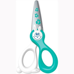(137702) MAPED TIJERAS KIDIKUT 12CM SIMÉTRICAS CUCHILLAS FIBRA VIDRIO AZUL/BLANCO