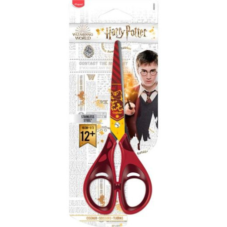 (466900) MAPED TIJERAS HARRY POTTER 16CM SIMÉTRICAS ROJO/GRANATE BLISTER