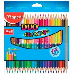 (829602FC) MAPED LÁPICES DE COLORES DUO COLOR´PEPS BICOLOR SURTIDOS ESTUCHE 24 UD