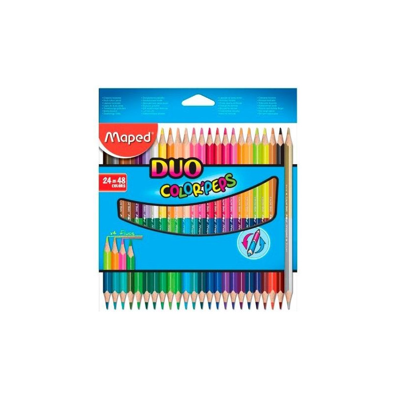 (829602FC) MAPED LÁPICES DE COLORES DUO COLOR´PEPS BICOLOR SURTIDOS ESTUCHE 24 UD (829602FC) MAPED LÁPICES DE COLORES DUO COLOR´PEPS BICOLOR SURTIDOS ESTUCHE 24 UD