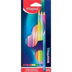 (831700) MAPED LÁPICES DE COLORES NIGHTFALL DE MADERA FSC C/SURTIDOS ESTUCHE 12 UD