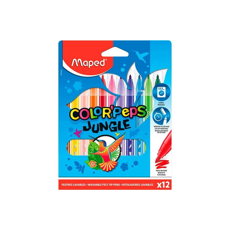 (845902) MAPED ROTULADORES COLOR´PEPS JUNGLE 2.0 ESTUCHE DE 12 C/SURTIDOS (845902) MAPED ROTULADORES COLOR´PEPS JUNGLE 2.0 ESTUCHE DE 12 C/SURTIDOS