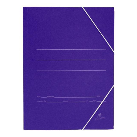 (1080) MARIOLA CARPETA CARTÓN SENCILLA 500 GR GOMAS FOLIO AZUL MATE -20U-