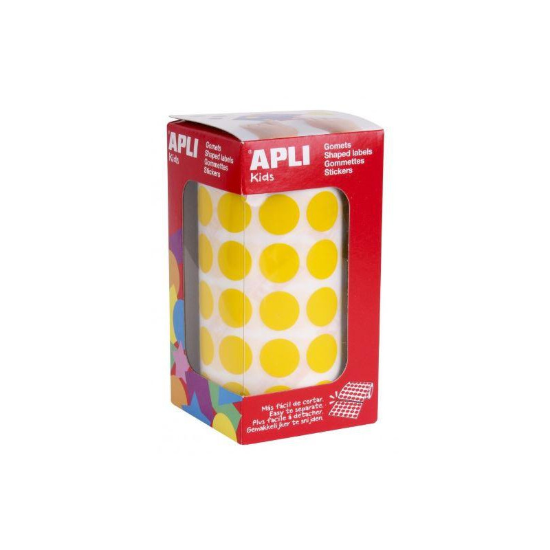 (4855) APLI GOMETS REDONDOS 15MM ROLLO AMARILLO -ROLLO 2832 UNIDADES- (4855) APLI GOMETS REDONDOS 15MM ROLLO AMARILLO -ROLLO 2832 UNIDADES-