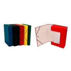 (207F4) MARIOLA CAJA DE PROYECTOS ARMADA CIERRE C/GOMA LOMO FIJO 7CM CARTÓN FORRADO GELTEX NEGRO