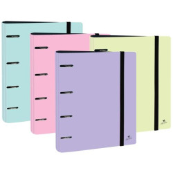 (2303PPSU-EX) MARIOLA CARPEBLOCK ANILLAS MIXTAS 4X40MM CARTÓN FORRADO PLASTIFICADO MATE SURTIDO PASTEL