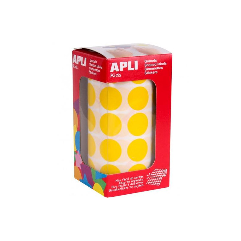 (4859) APLI GOMETS AUTOADHESIVOS REDONDOS 20 MM ROLLO AMARILLO (4859) APLI GOMETS AUTOADHESIVOS REDONDOS 20 MM ROLLO AMARILLO