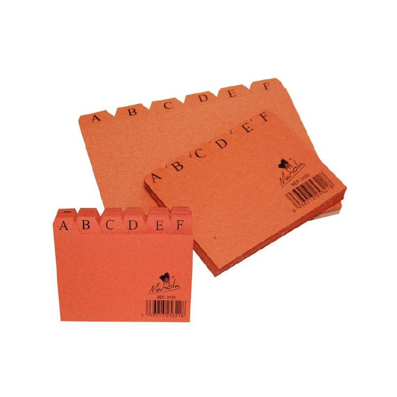 (3105) MARIOLA ÍNDICE PARA FICHEROS A-Z 215X160 CARTÓN CUERO (3105) MARIOLA ÍNDICE PARA FICHEROS A-Z 215X160 CARTÓN CUERO
