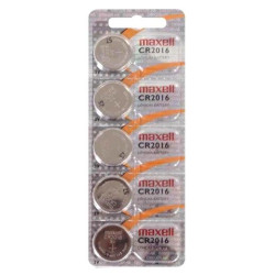 (CR2016 E-B5 MXL) MAXELL PILAS PLANAS DE LITIO 3V - CR2016 -PACK 5-