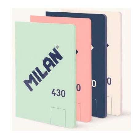 (57251G48X4) MILAN LIBRETA ENCOLADA A5 48H PAPEL 95GR LISO COLECCIÓN 430 SINCE 1918 SURTIDO PACK 4 UD
