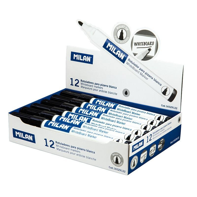(16529122) MILAN ROTULADOR PIZARRA BLANCA PUNTA REDONDA NEGRO CAJA 12 UD (16529122) MILAN ROTULADOR PIZARRA BLANCA PUNTA REDONDA NEGRO CAJA 12 UD