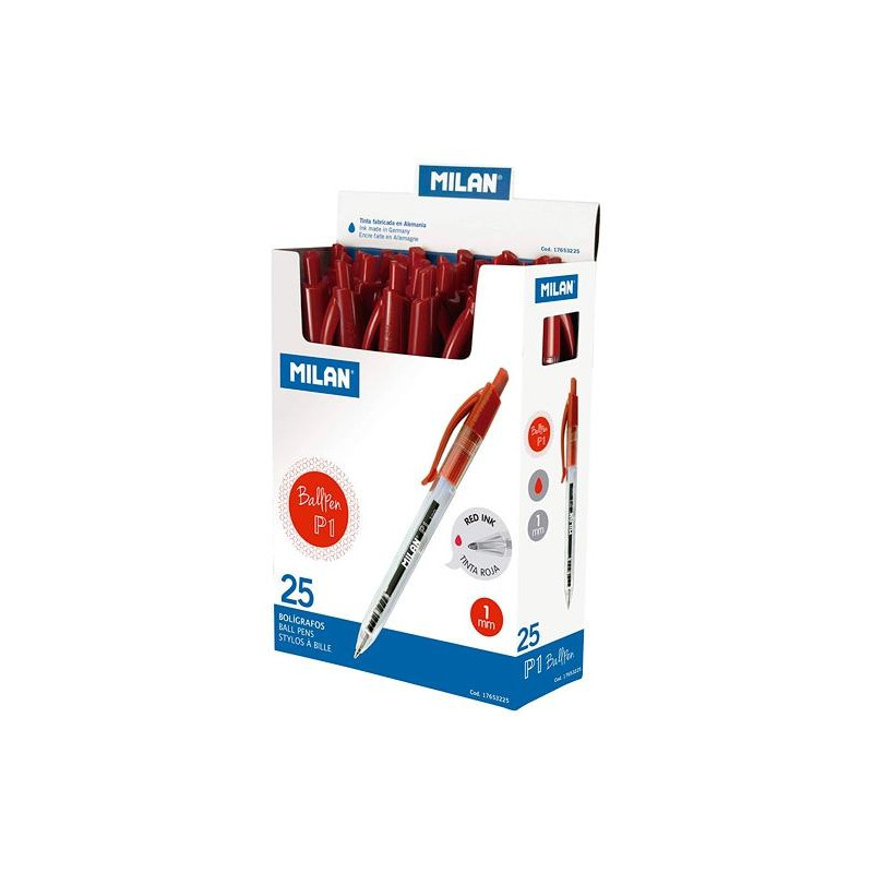 (17653225) MILAN BOLÍGRAFO P1 CUERPO TRANSPARENTE ROJO -CAJA 25U- (17653225) MILAN BOLÍGRAFO P1 CUERPO TRANSPARENTE ROJO -CAJA 25U-