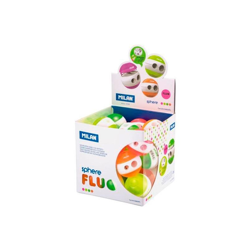 (20156824FL) MILAN AFILALÁPICES SPHERE FLUO DOBLE COLORES SURTIDOS CUBO EXPOSITOR 24U (20156824FL) MILAN AFILALÁPICES SPHERE FLUO DOBLE COLORES SURTIDOS CUBO EXPOSITOR 24U