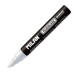 (591291012) MILAN FLUOGLASS ROTULADOR BORRABLE PUNTA BISELADA BLANCO