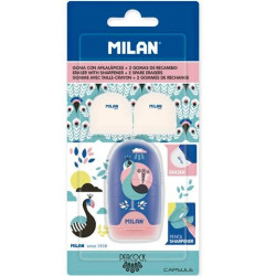 (BYM10034PCK) MILAN AFILABORRA CAPSULE PEACOCK + 2 GOMAS DE RECAMBIO EN BLÍSTER C/SURTIDOS