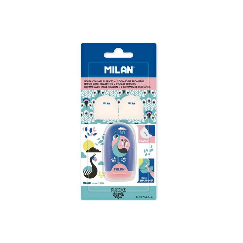 (BYM10034PCK) MILAN AFILABORRA CAPSULE PEACOCK + 2 GOMAS DE RECAMBIO EN BLÍSTER C/SURTIDOS (BYM10034PCK) MILAN AFILABORRA CAPSULE PEACOCK + 2 GOMAS DE RECAMBIO EN BLÍSTER C/SURTIDOS