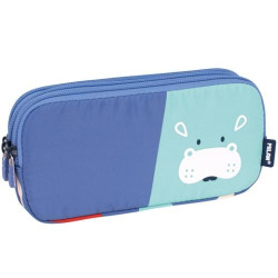(081135FAB) MILAN PORTATODO 3 CREMALLERAS SERIE ESPECIAL FUN ANIMALS AZUL
